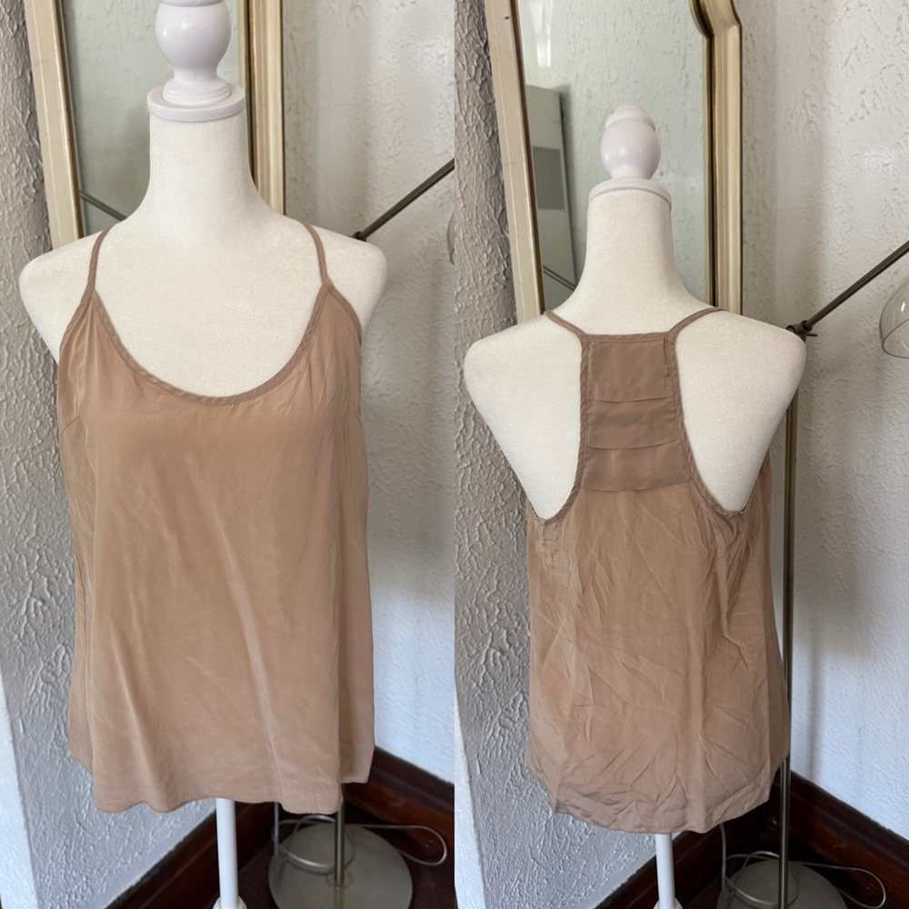 Myne Ashley Ann Size 2 100% Silk sleevelss loose semi sheer women's blouse